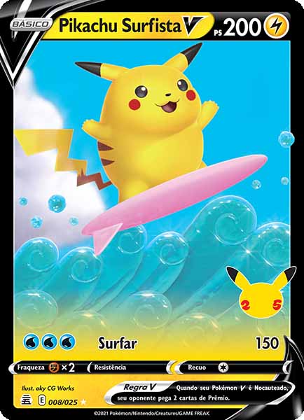 Carta Pikachu Surfista-V (8 / 25)