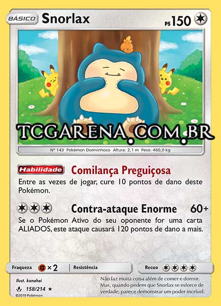 Carta Snorlax (158 / 214)