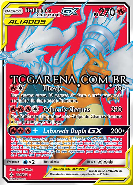 Carta Reshiram & Charizard-GX (194 / 214)