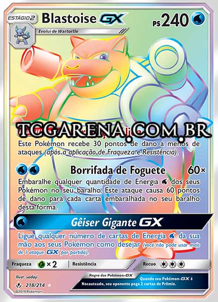 Carta Blastoise-GX (218 / 214)