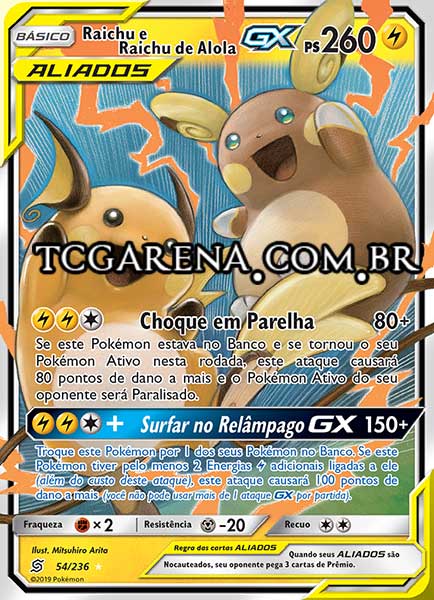 Carta Raichu & Alolan Raichu-GX (54 / 236)