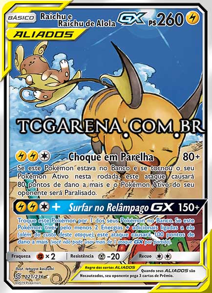 Carta Raichu & Alolan Raichu-GX (221 / 236)