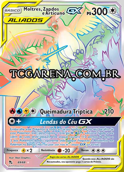 Carta Moltres & Zapdos & Articuno-GX (69 / 68)