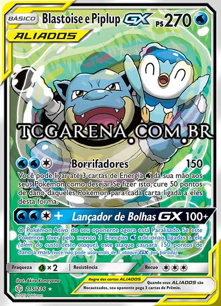 Carta Blastoise & Piplup-GX (215 / 236)