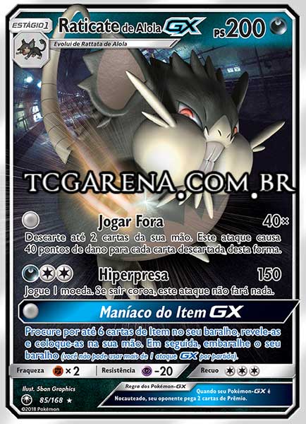 Carta Alolan Raticate-GX (85 / 168)