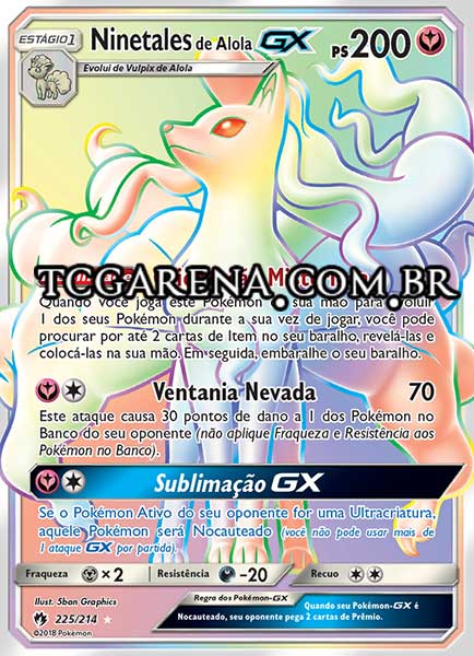 Carta Alolan Ninetales-GX (225 / 214)