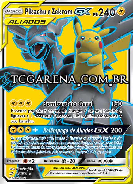 Carta Pikachu & Zekrom-GX (162 / 181)