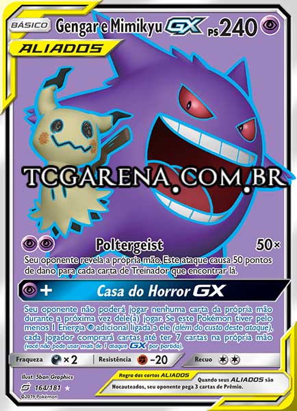 Carta Gengar & Mimikyu-GX (164 / 181)