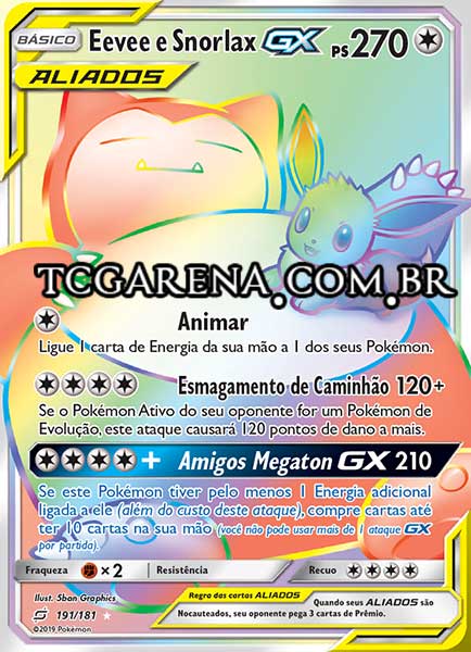 Carta Eevee & Snorlax-GX (191 / 181)