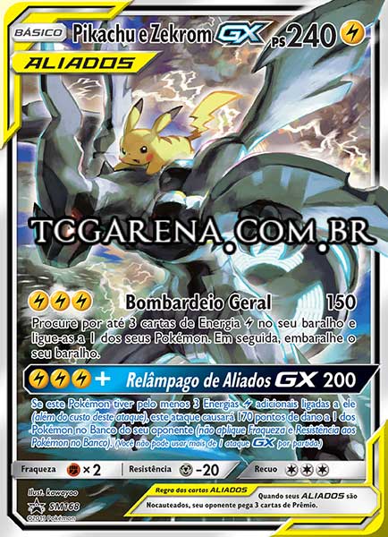 Carta Pikachu & Zekrom-GX (SM168)