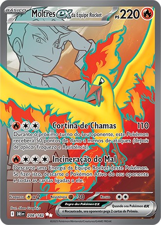 Carta Moltres ex da Equipe Rocket (208 / 182)