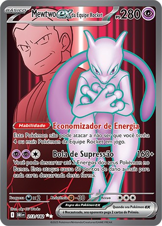 Carta Mewtwo ex da Equipe Rocket (213 / 182)