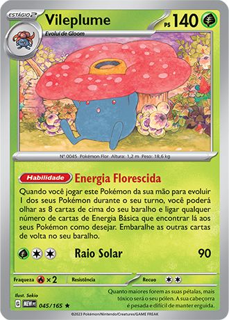 Carta Vileplume (45 / 165)