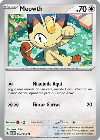 Carta Meowth (52 / 165)