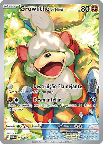 Carta Growlithe de Hisui (181 / 167)