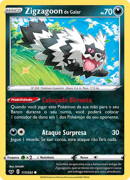 Carta Galarian Zigzagoon (117 / 202)