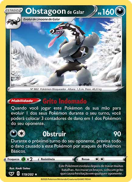 Carta Galarian Obstagoon (119 / 202)