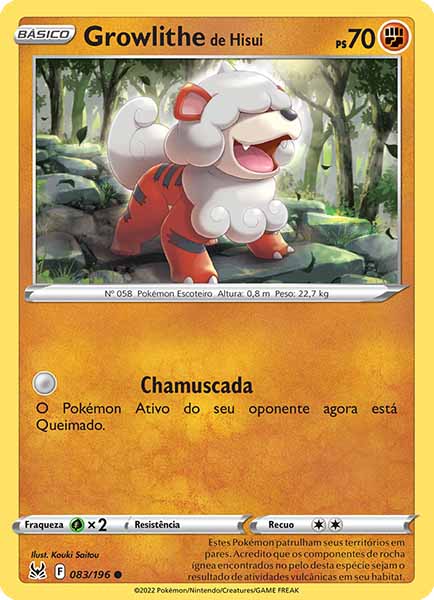 Carta Growlithe de Hisui (83 / 196)