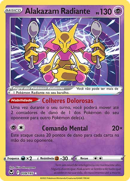 Carta Alakazam Radiante (59 / 195)