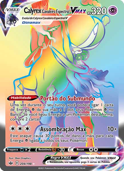 Carta Calyrex Cavaleiro Espectral-VMAX (204 / 198)