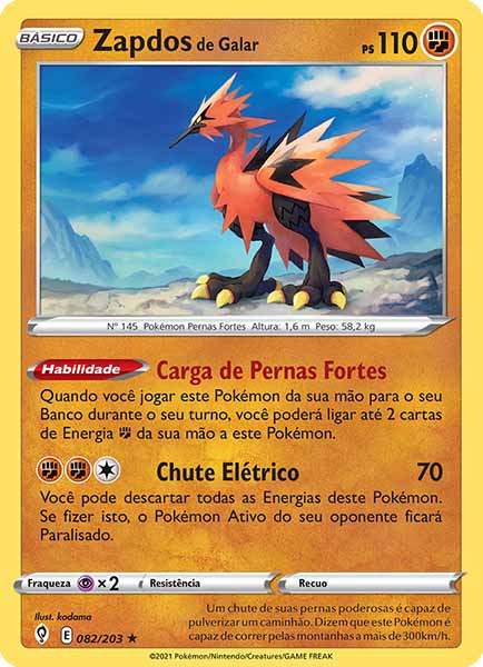 Carta Zapdos de Galar (82 / 203)